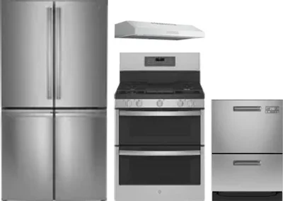 4 Piece Package Includes Refrigerator, Range, Hood And Dishwasher